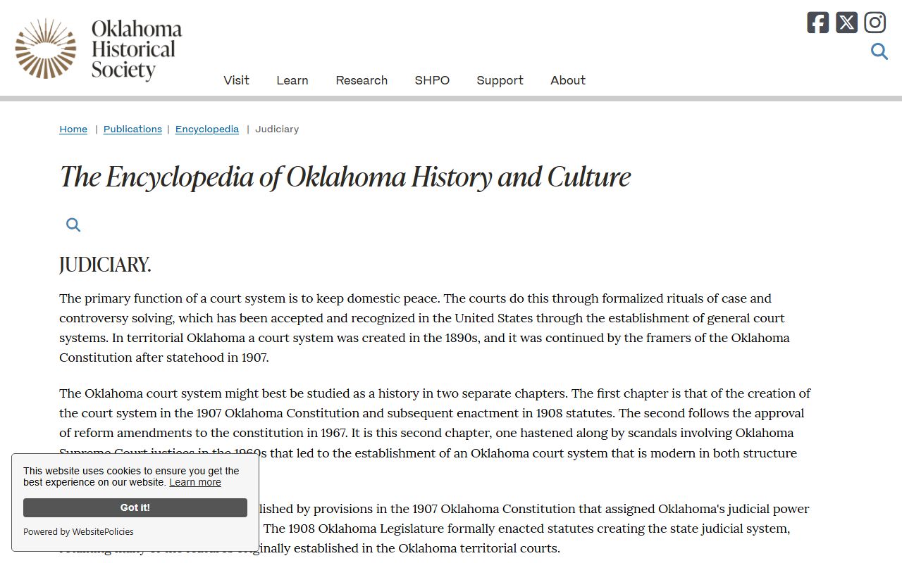 Oklahoma judiciary structure behind Beckham County court dockets