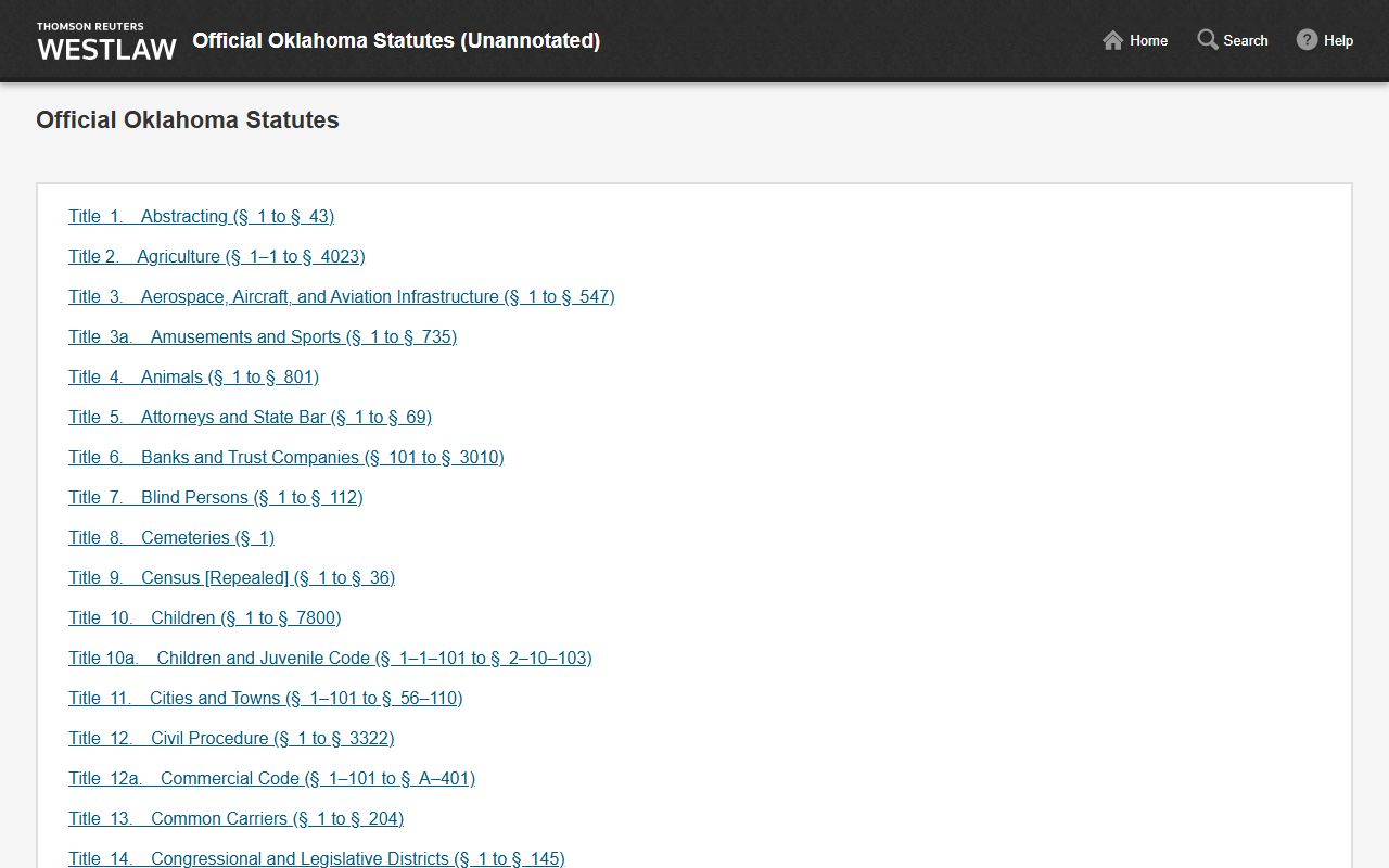 Official Oklahoma Statutes source for Beckham County court records access rules
