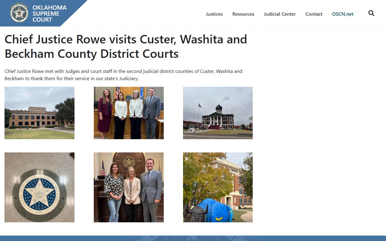 News of the Chief Justice visit tied to Beckham County court records