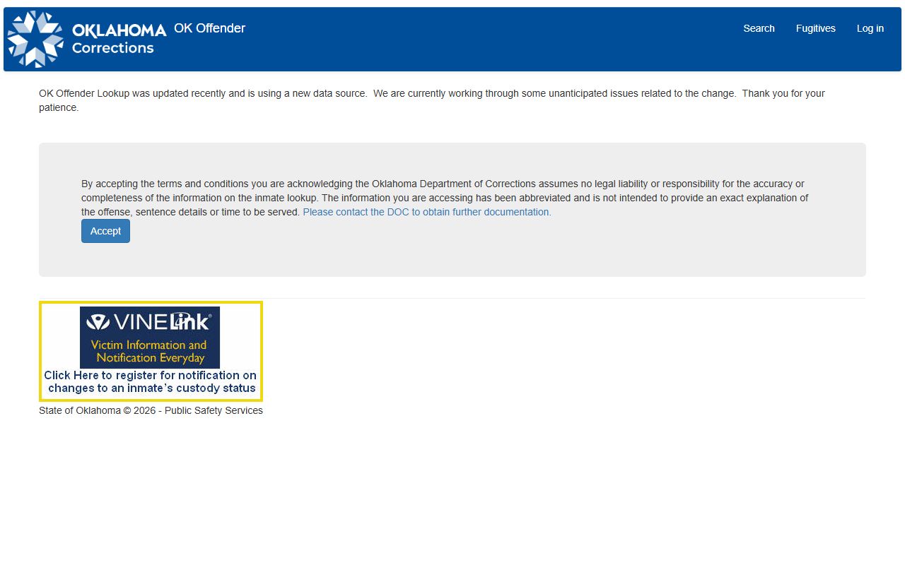 Beckham County inmate search through the Oklahoma Department of Corrections offender lookup